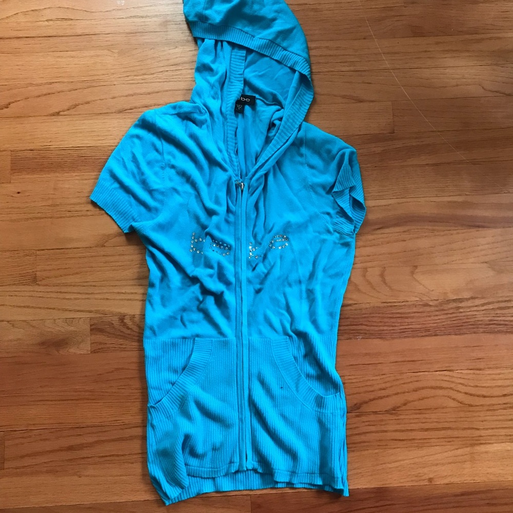 Y2K light blue Bebe Short Sleeve Hoodie